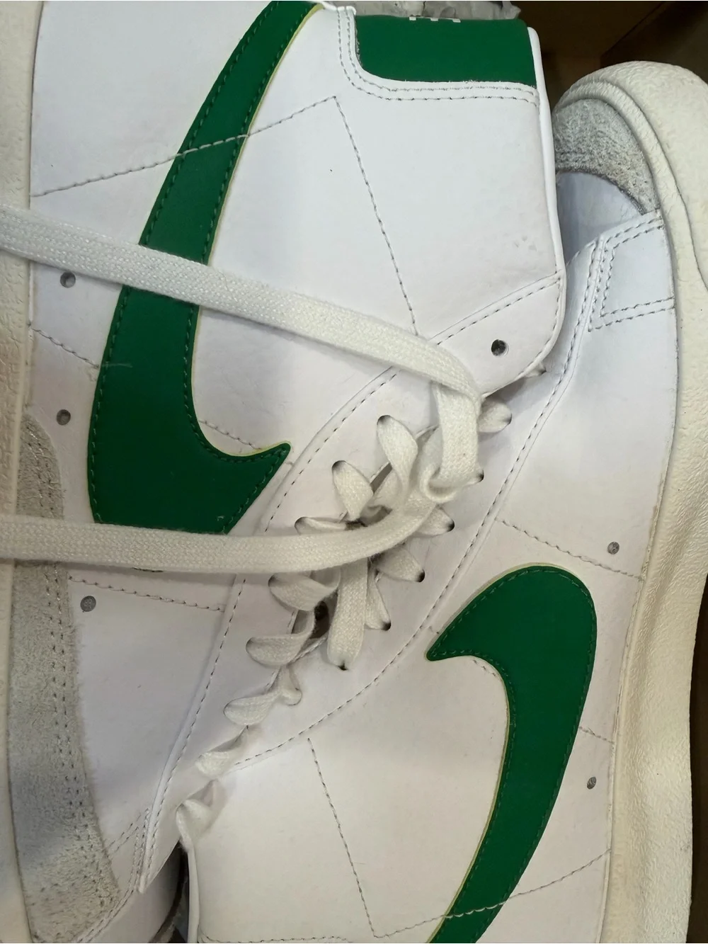 Nike Women's White & Green High-Top Sneakers